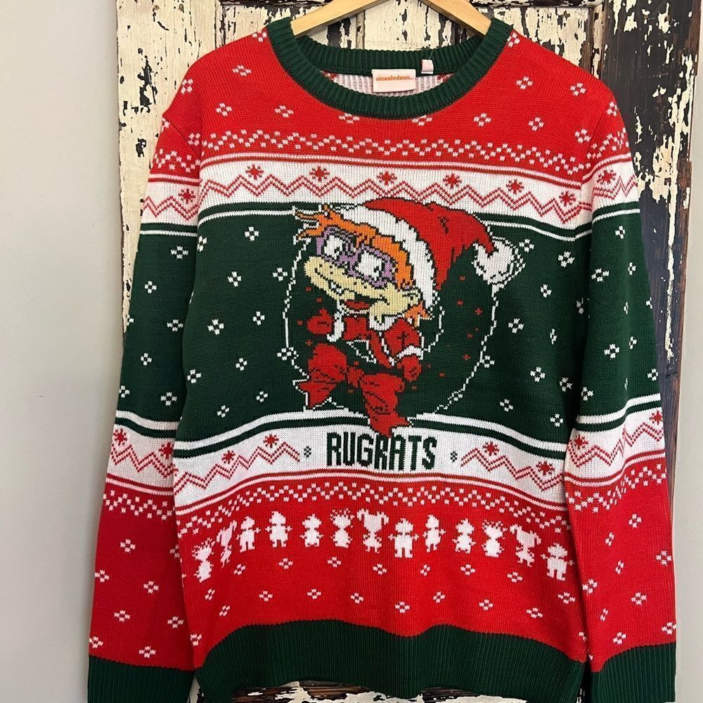NWT Rugrats Chuckie Nickelodeon Retro. Ugly Christmas Sweater. Size L.